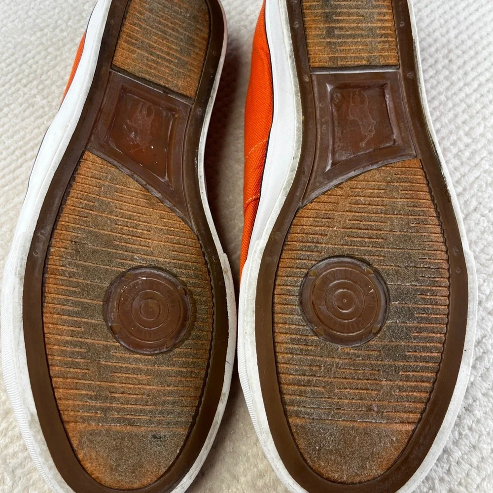 Polo Ralph Lauren Clifton Mens Orange Canvas Low Top Sneakers 11.5D 00001629 E11